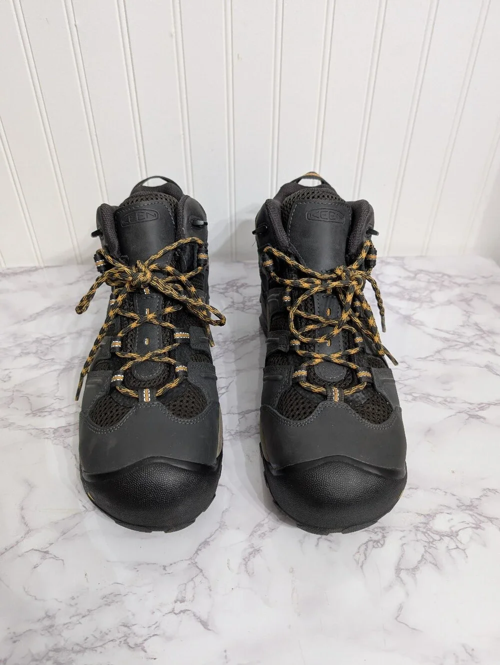 KEEN Men's Utility Steel Toe Work Boots Black/Gray, Waterproof, Size 12D